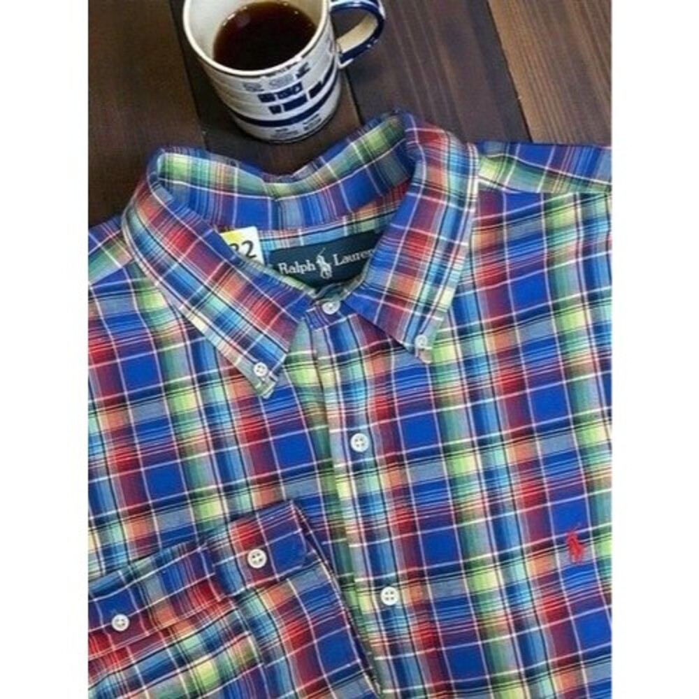Ralph Lauren Classic Fit Plaid Button Up Long Sleeve Shirt Men 2XL Philippines